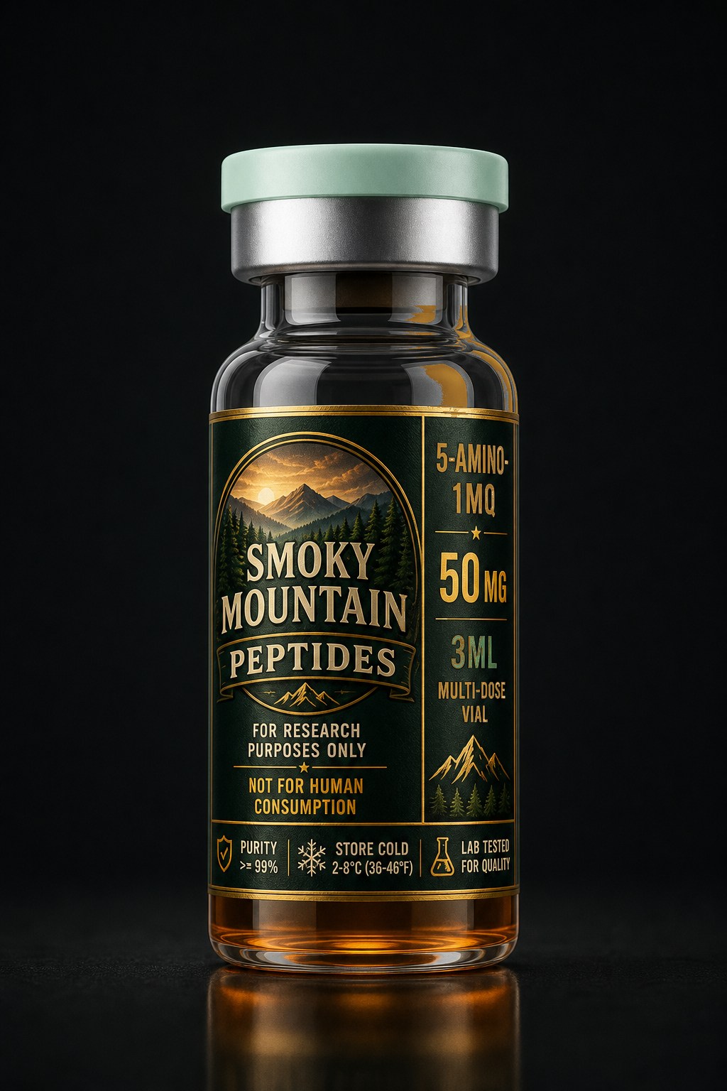 5-Amino-1MQ vial mockup
